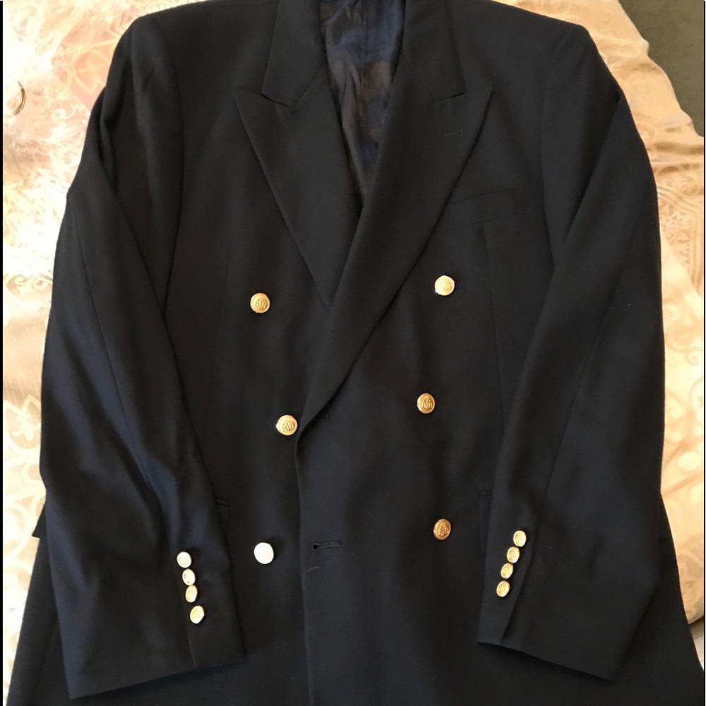 Navy brooks brothers wool club gold button jacket